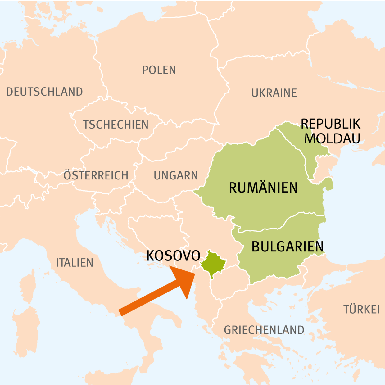 Europa Karte mit Kosovo